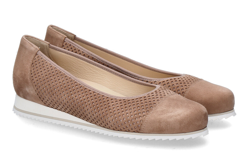 Hassia wedge ballerina PIACENZA G-WEITE SAMTZIEGE- cappuccino