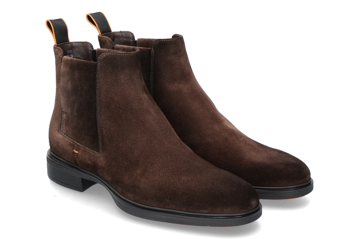 Santoni men's Chelsea boot EASY SUEDE- brown