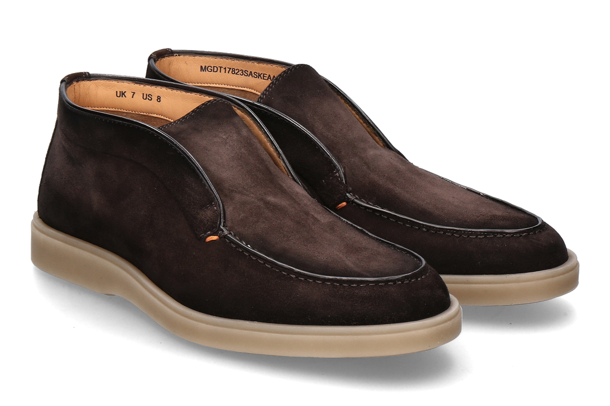 Santoni men's- desert boots DIGITS lined- dark brown