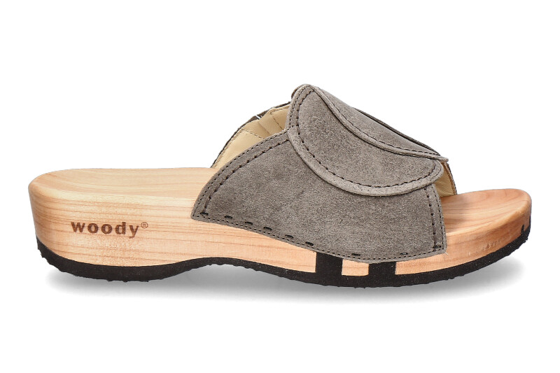 Woody wooden mules VANESSA VELOUR SAND