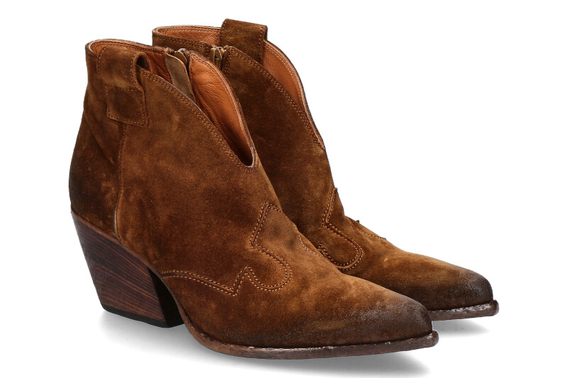 Elena Iachi Cowboy- ankle boots HOMBRE WASH- cognac