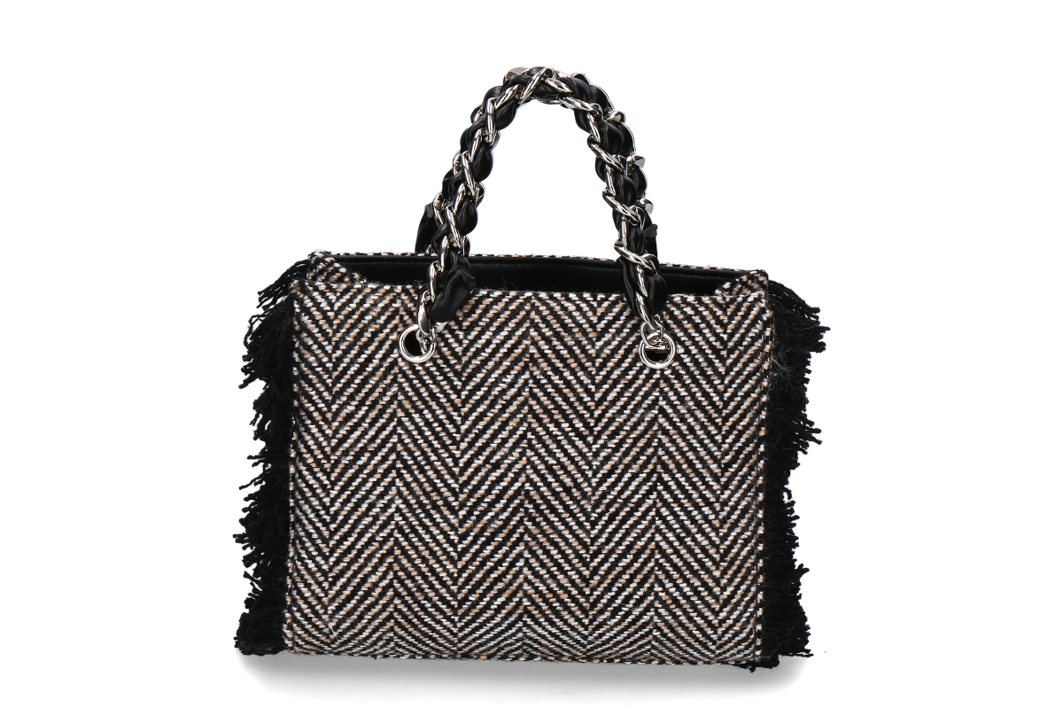Rue Madam bag- HARRIS MINI TOTE- tweed black/black
