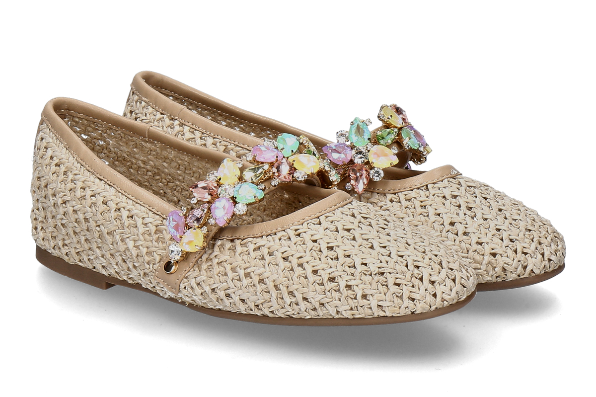 Alma en pena ballerina RAFIA- sand/ multicolor