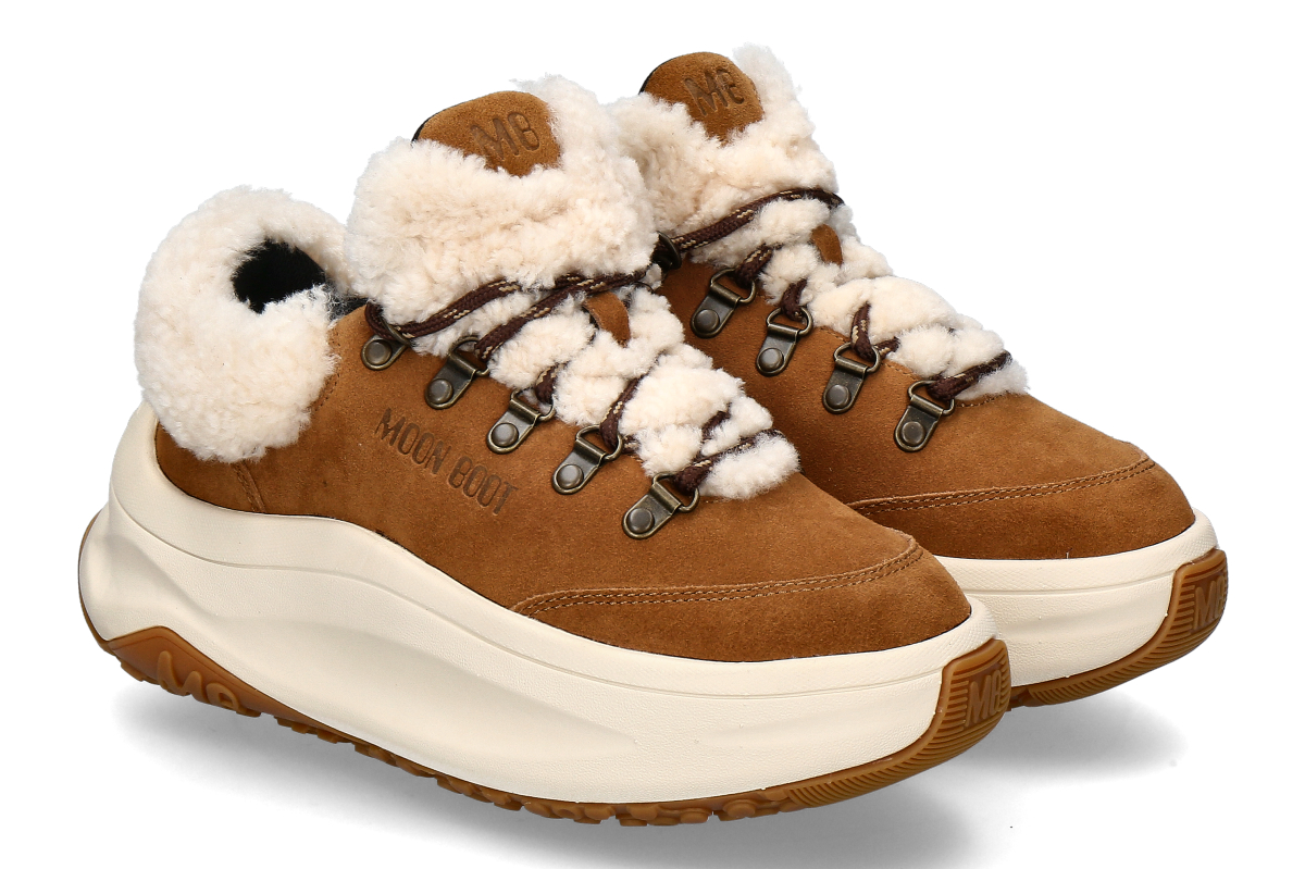Moon Boot Women's Sneaker MOON247 CITY SHEARLING - cognac / light brown