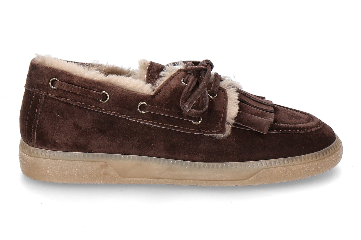 Kennel & Schmenger moccasin POP SUEDE lined- pepe camel/ dark brown