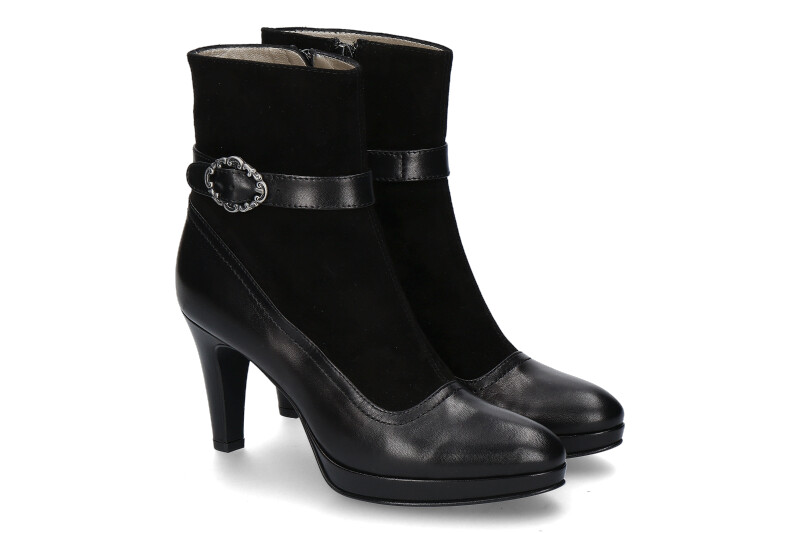 dirndl + bua ankle boots GOAT NAPPA-SUEDE BLACK