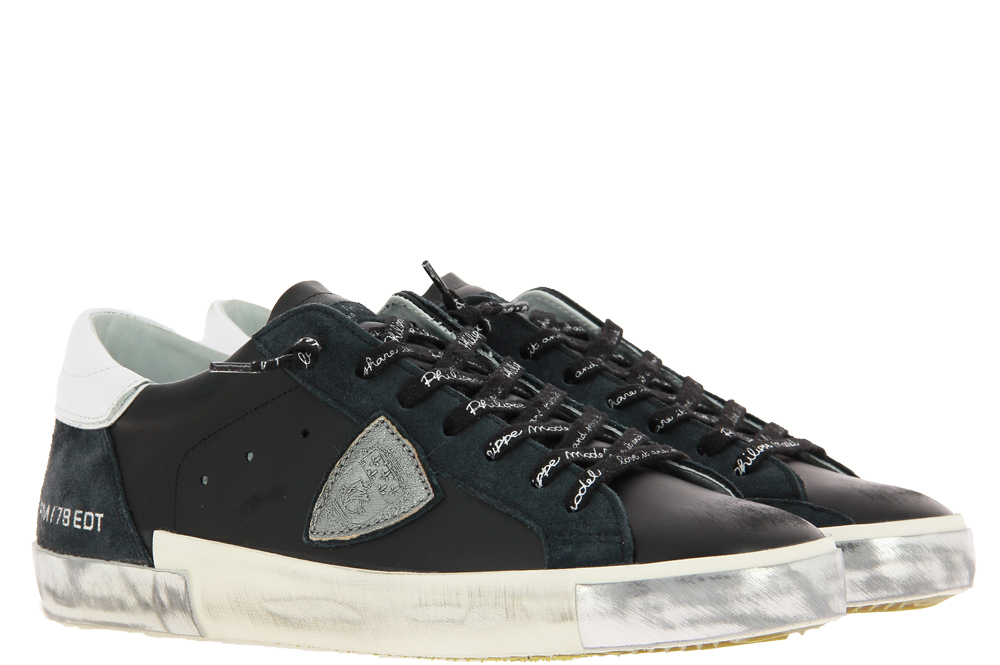 Philippe Model sneaker LOW MAN FOXY LAMINE NOIR ARGENT