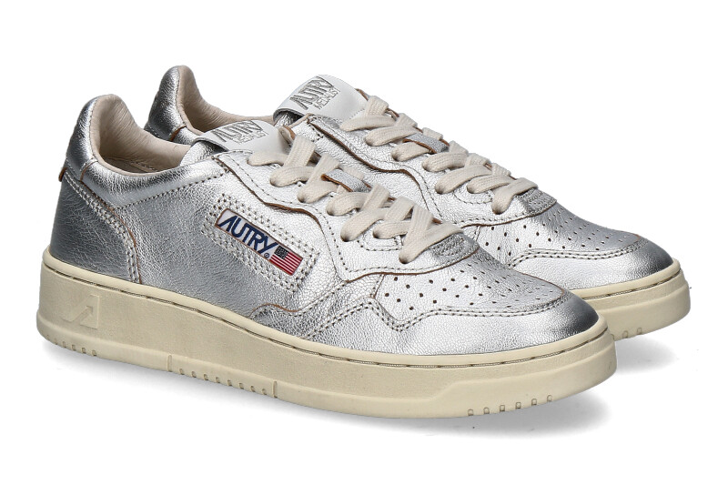 Autry sneaker for women MEDALIST LOW METALLIC- silver