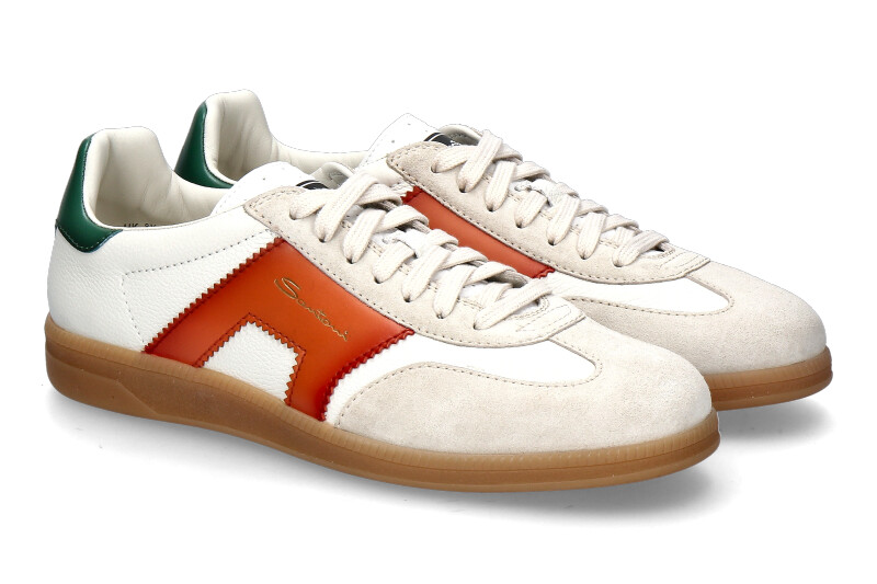 Santoni men's sneaker OLYMPIC- orange/white/green