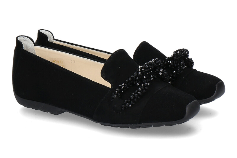 Mania slipper CAMOSCIO- nero/black