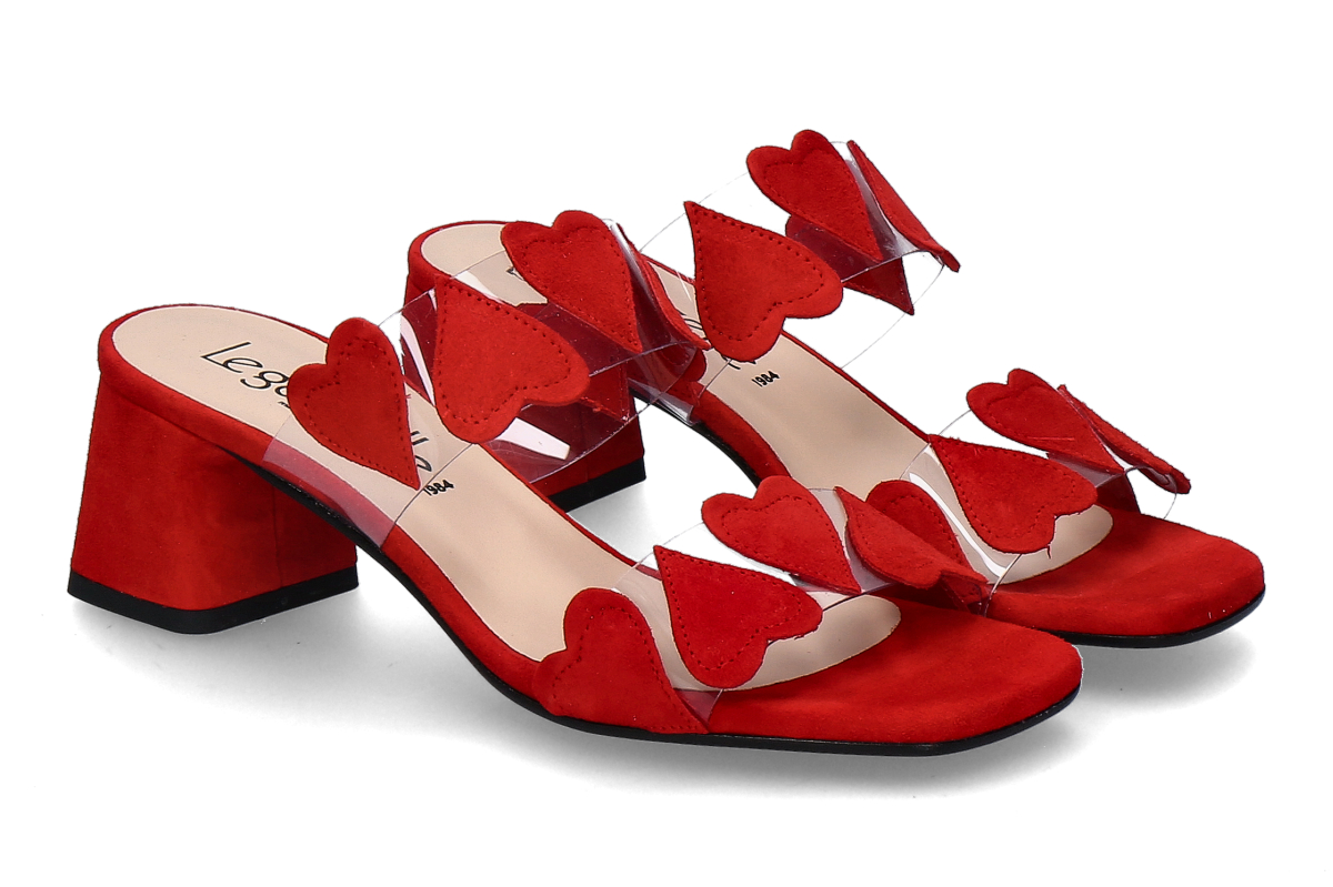 Legazzelle mule HEART CAMOSCIO- fuoco/ red