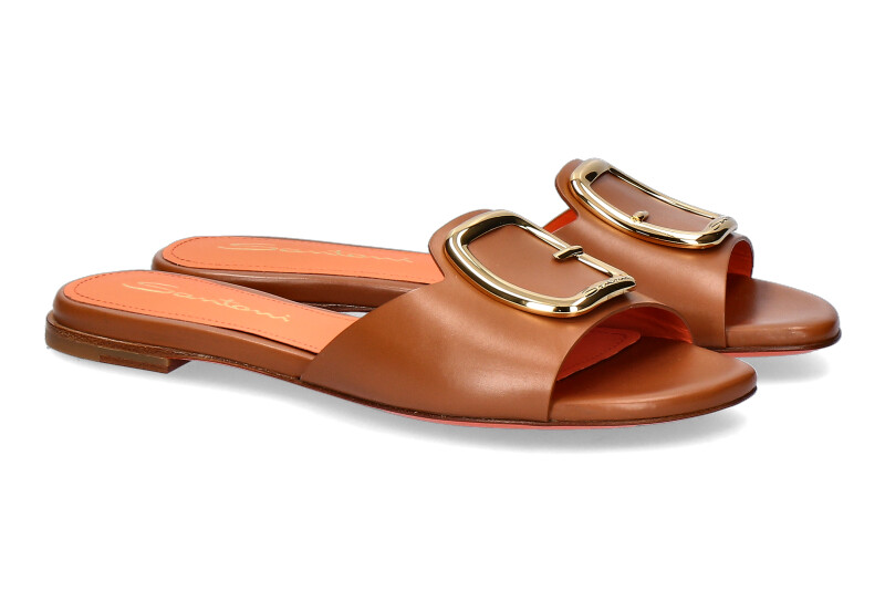 Santoni mules CALF COGNAC