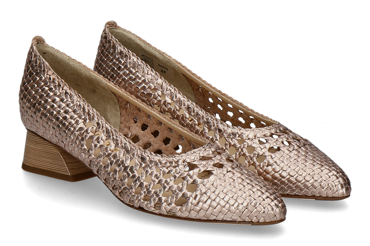 Brunate pumps FLEX WOVEN- nude/ metallic