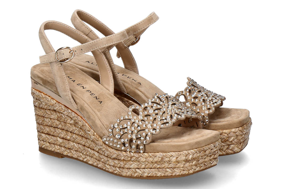 Alma en pena wedge sandal SUEDE- sand