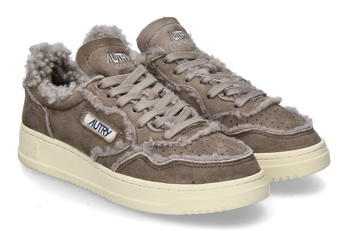 Autry women's lined sneakers SUEDE SHEARLING GX02- taupe/grey