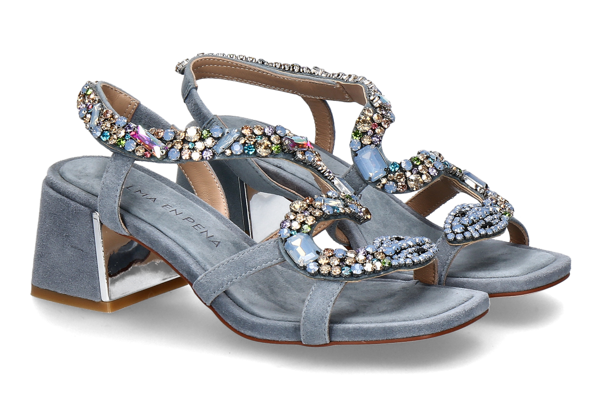 Alma en pena sandal SUEDE SNAKE- jeans blue/ multicolor