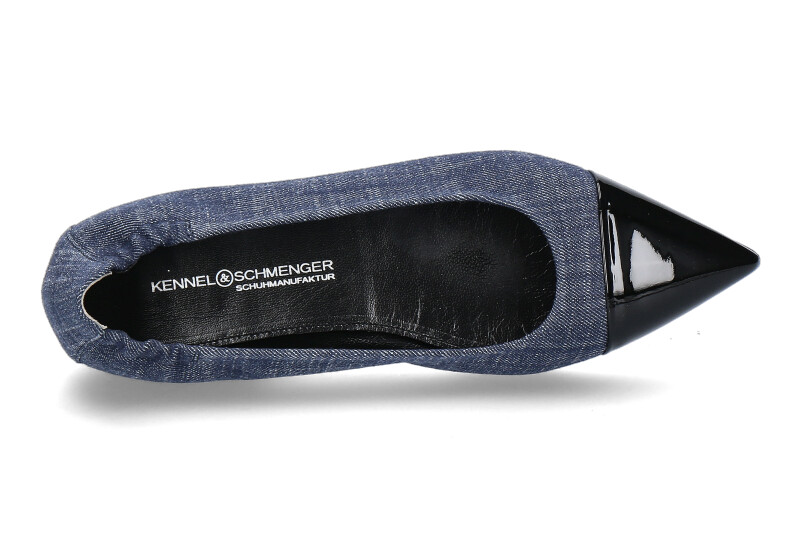 Kennel & Schmenger ballerina GRETA SOFTLACK/DENIM- schwarz/ indigo blau