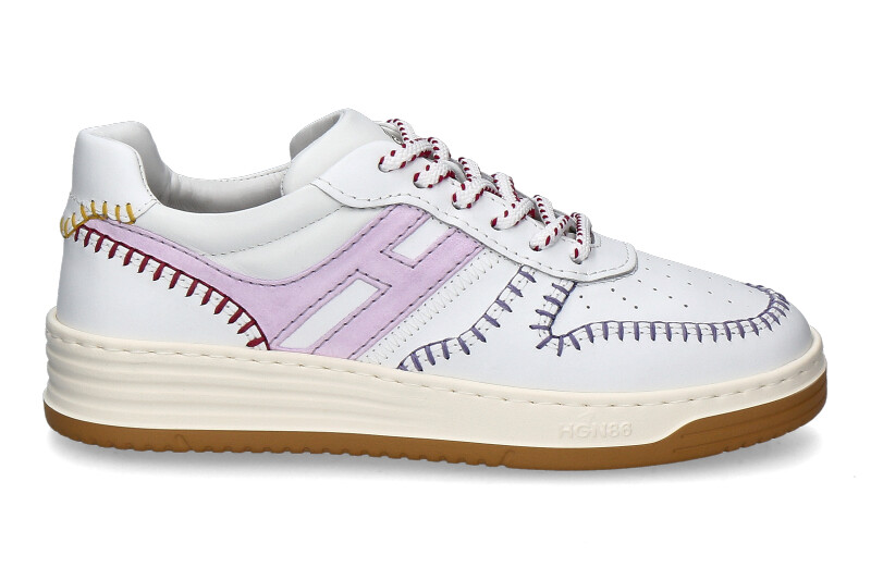 Hogan sneaker for women BASKET ALLACCIATO INFILATURE- bianco/ iris