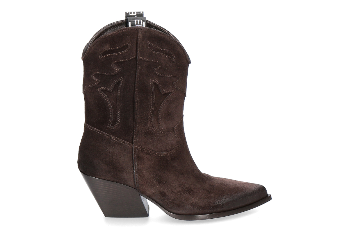 Elena Iachi Women's Western Ankle Boots STRATEGIA - Ebano Suede / Dark Brown