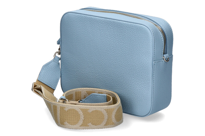 Coccinelle shoulder bag GRAIN LEATHER METALLIC SOFT AQUARELLE BLUE