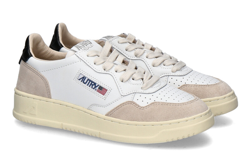 Autry sneaker for women MEDALIST LEATHER SUEDE LS21- white/black