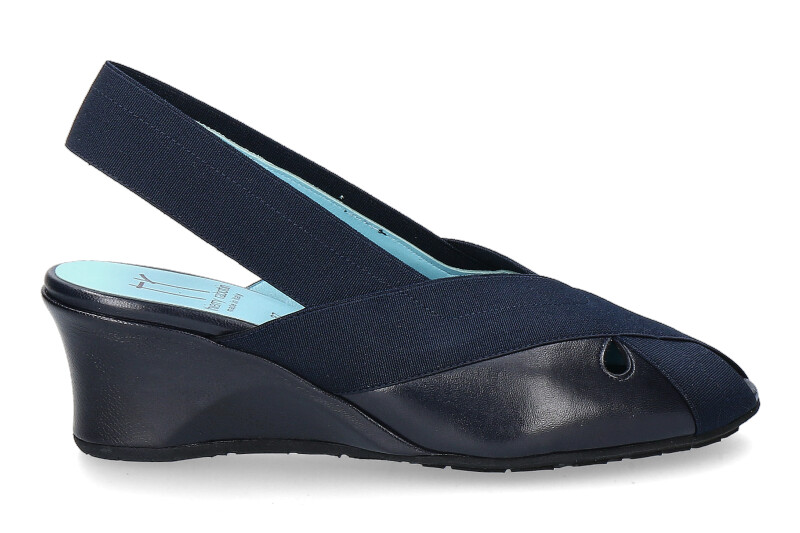 Thierry Rabotin wedge sandals CARMA NAPPA NAVY