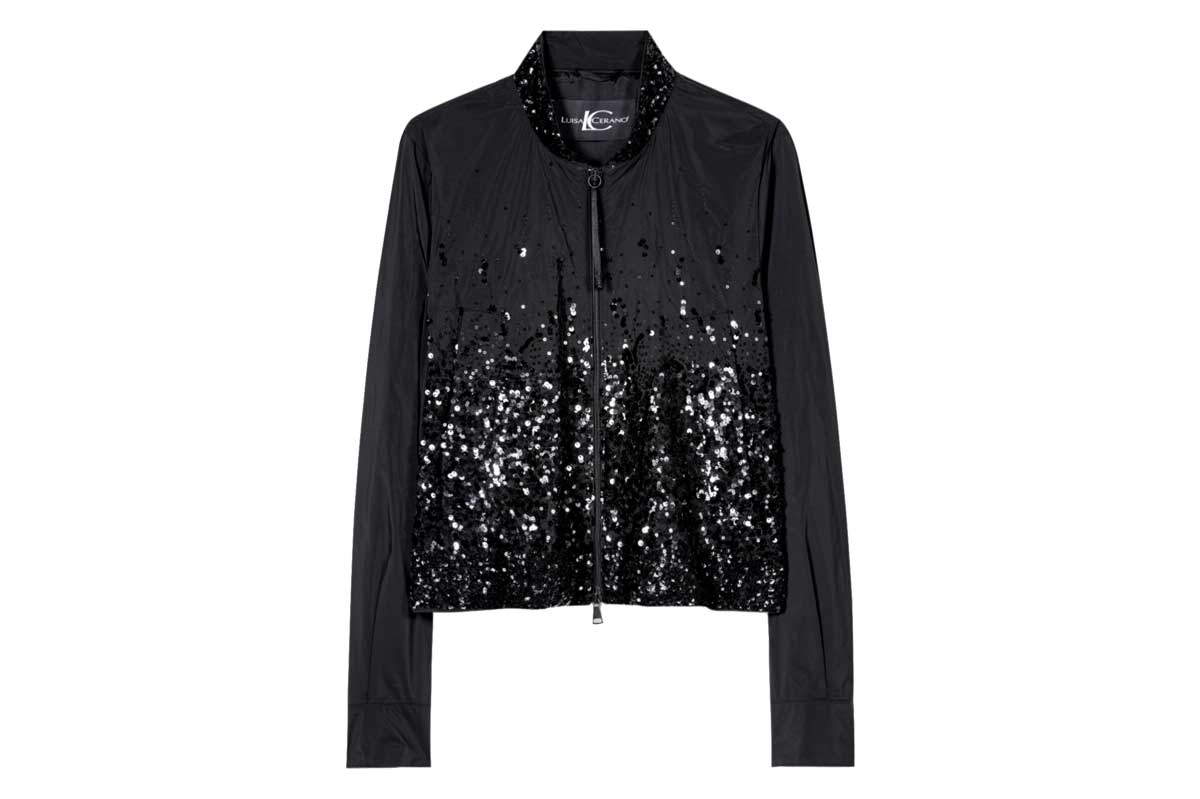 Luisa Cerano sequin-blouson TAFFETA- black
