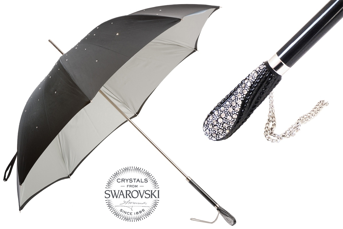 Pasotti umbrella NERO SWAROVSKI STRASS