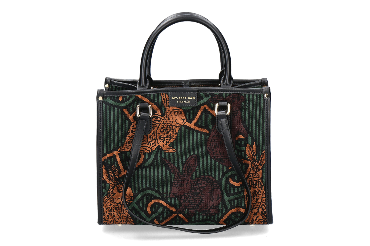  My-Best Bag Firenze bag ATENA WONDERLAND- braun/ grün/ rabbit 