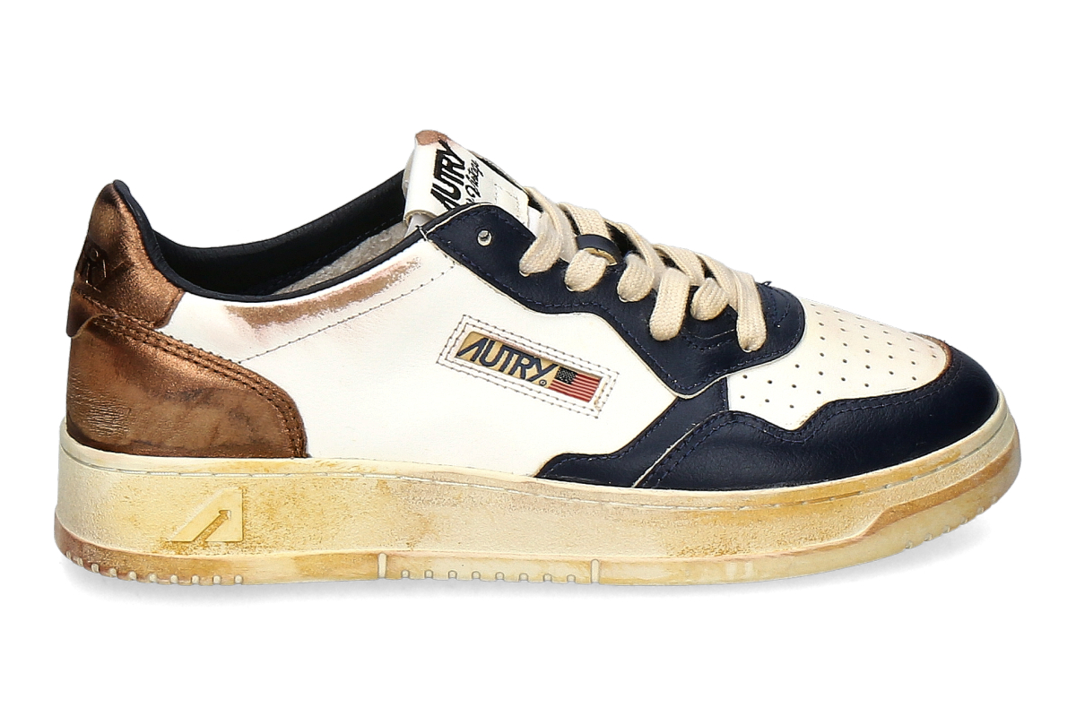 Autry men's- sneaker SUPER VINTAGE LEATHER- white/ blue/ brown