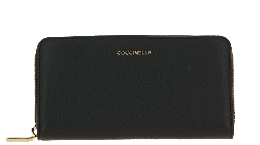 Coccinelle wallet WALL GRAIN LEA NOIR METALLIC SOFT