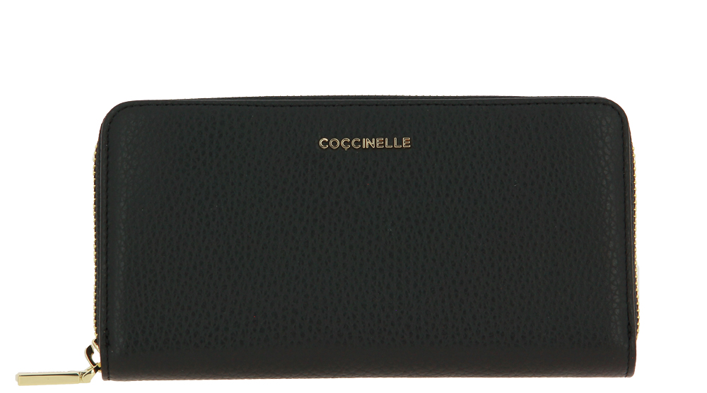 Coccinelle wallet WALL GRAIN LEA NOIR METALLIC SOFT Coccinelle wallet WALL GRAIN LEA NOIR METALLIC SOFT