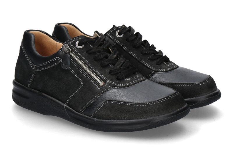Ganter men's sneaker KURT K VARIO SENSITIV CERVON NUBLE LEATHER- black