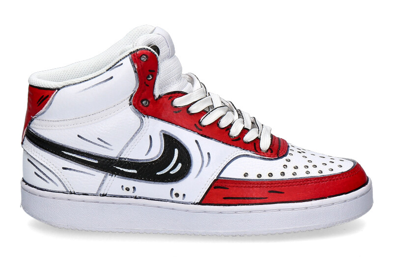 Nike Customized by Ballo Da Sola Mid-Cut CARTOON ROSSO