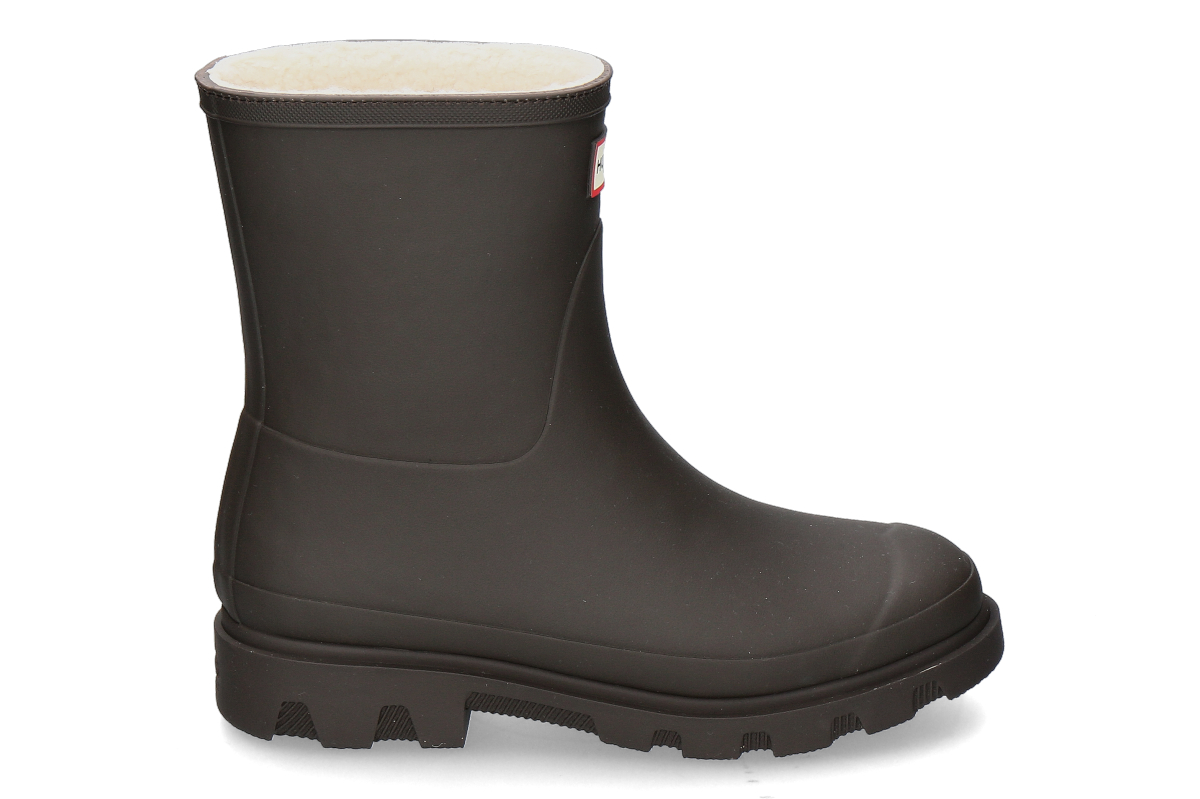 Hunter rain boots DOWNPOUR SHORT lined- chocolate brown