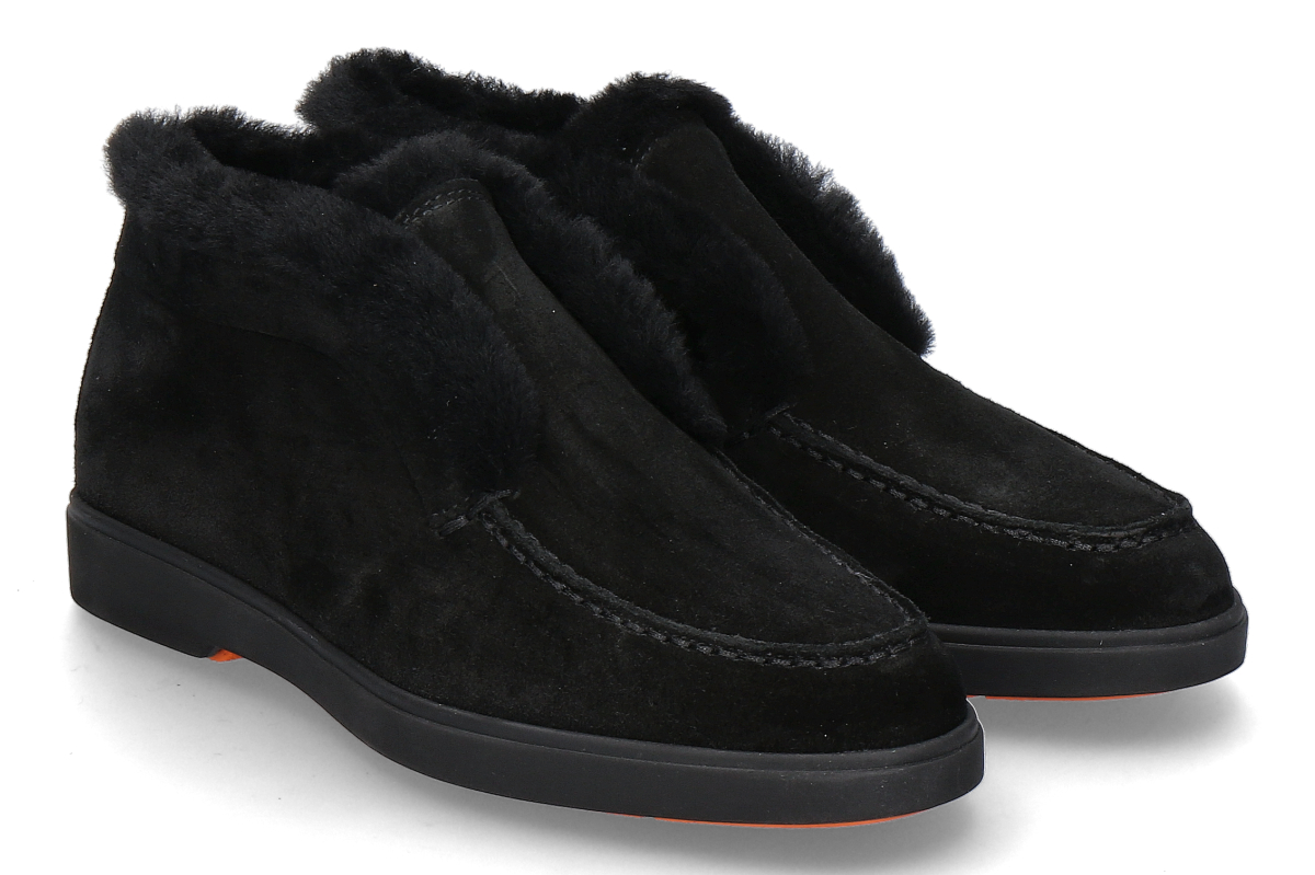 Santoni women's- desert boot lined FORTUNE- black