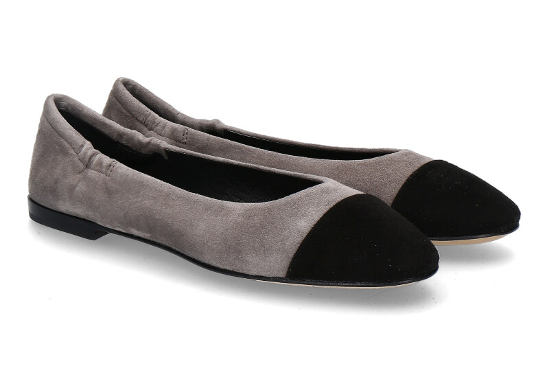 Pomme d'Or ballerina GIORGIA CAMOSCIO- black/taupe