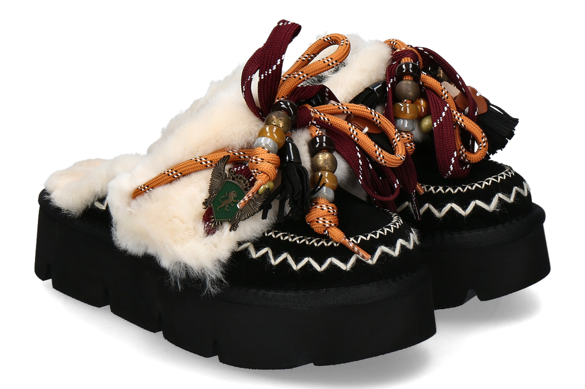 Nan-Ku Couture Lined Mules GFH22 VELOURS - black