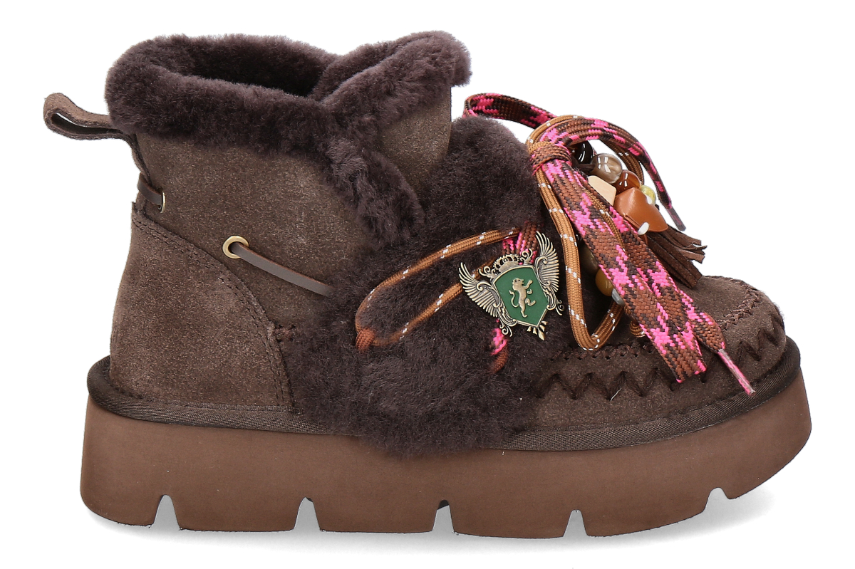 Nan-Ku Couture bootie lined GFH01- coffee/ dark brown
