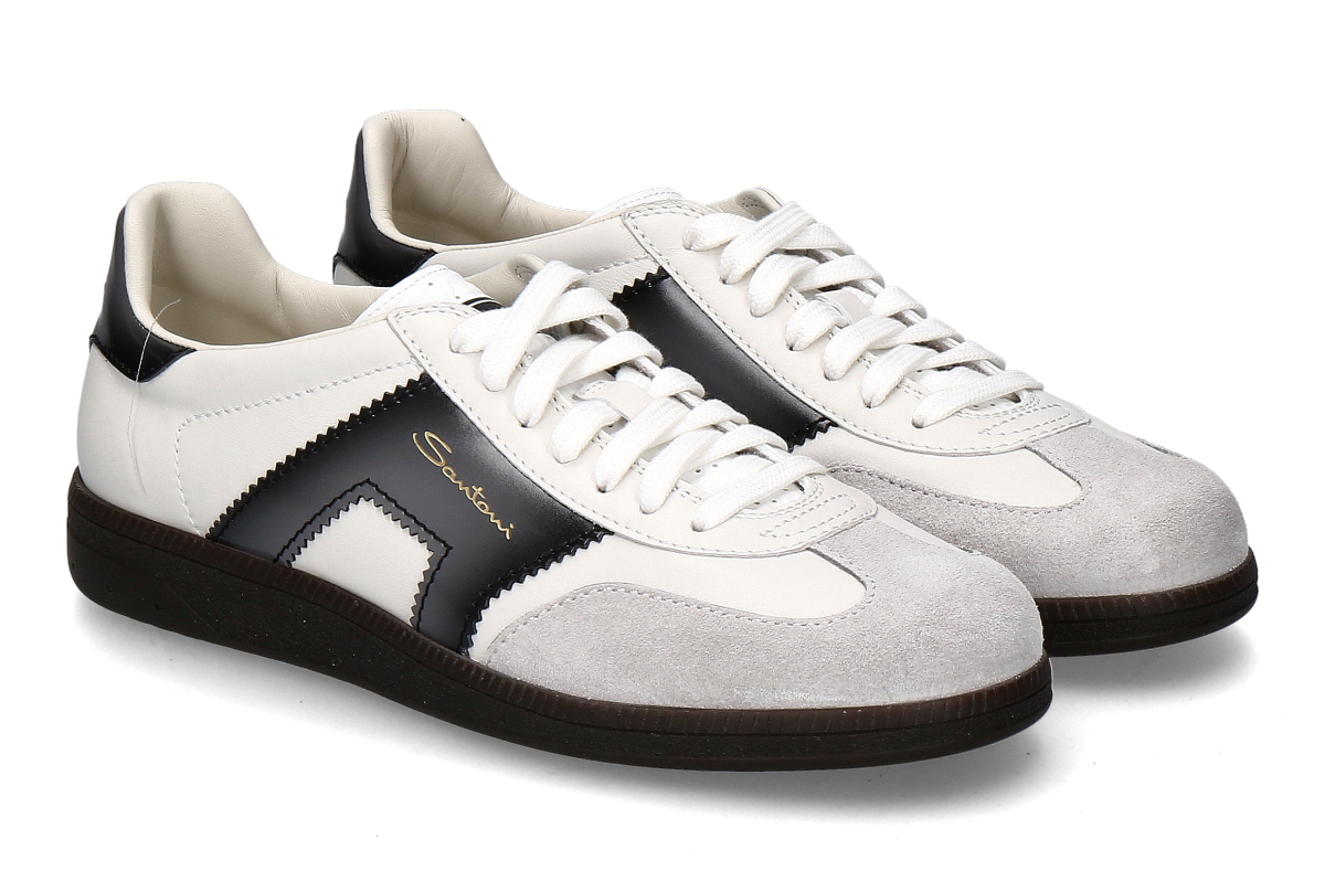 Santoni men's- sneaker DBS OLYMPIC- white/ grey/ black