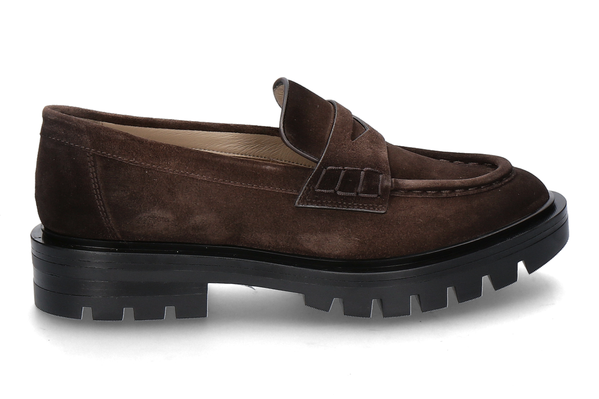 Santoni women's loafer REGINA VELOURS- dark brown/ dunkelbraun 