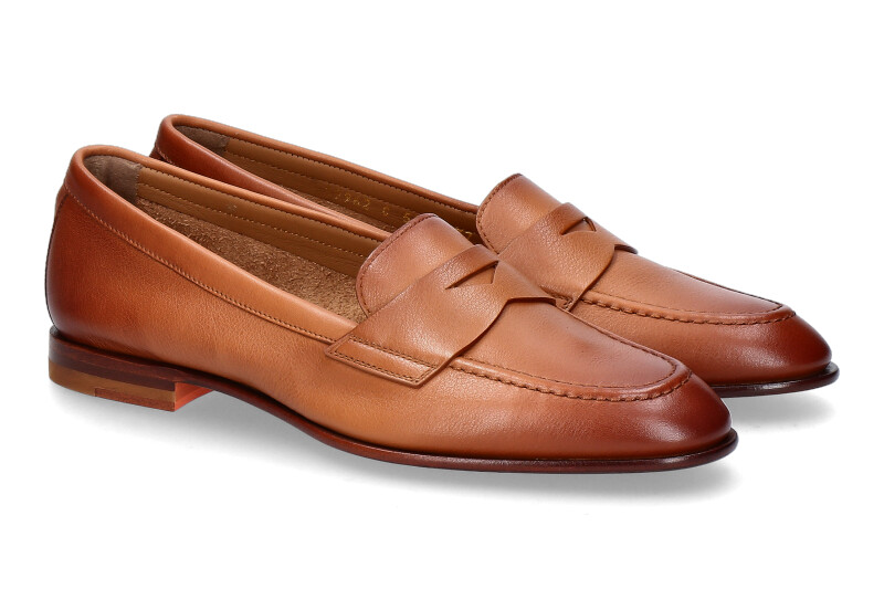 Santoni women's loafer PENNY- hellbraun