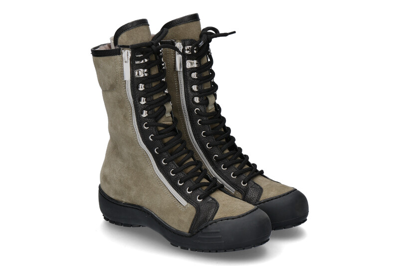 Mania ankle boots lined LEATHER SILK ANTILOPE NERO