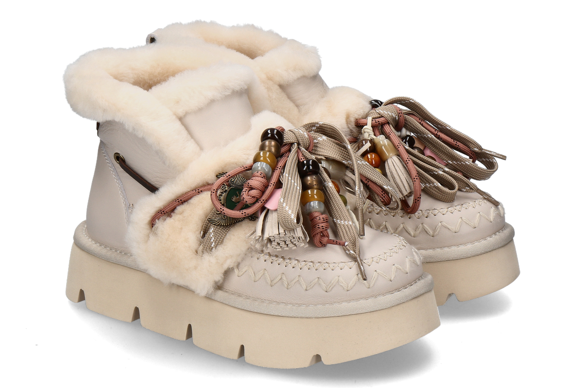 Nan-Ku Couture bootie lined GFH02- white pelle