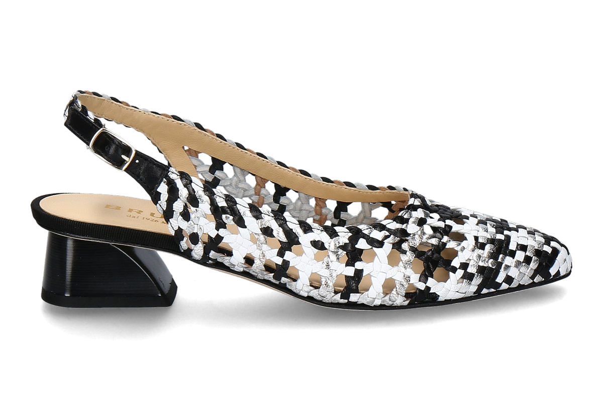 Brunate slingback pumps WOVEN OPTICAL- nero/ multicolor