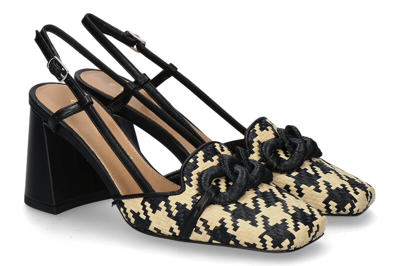 Chantal 1962 sling pumps PIED DE POULE schwarz