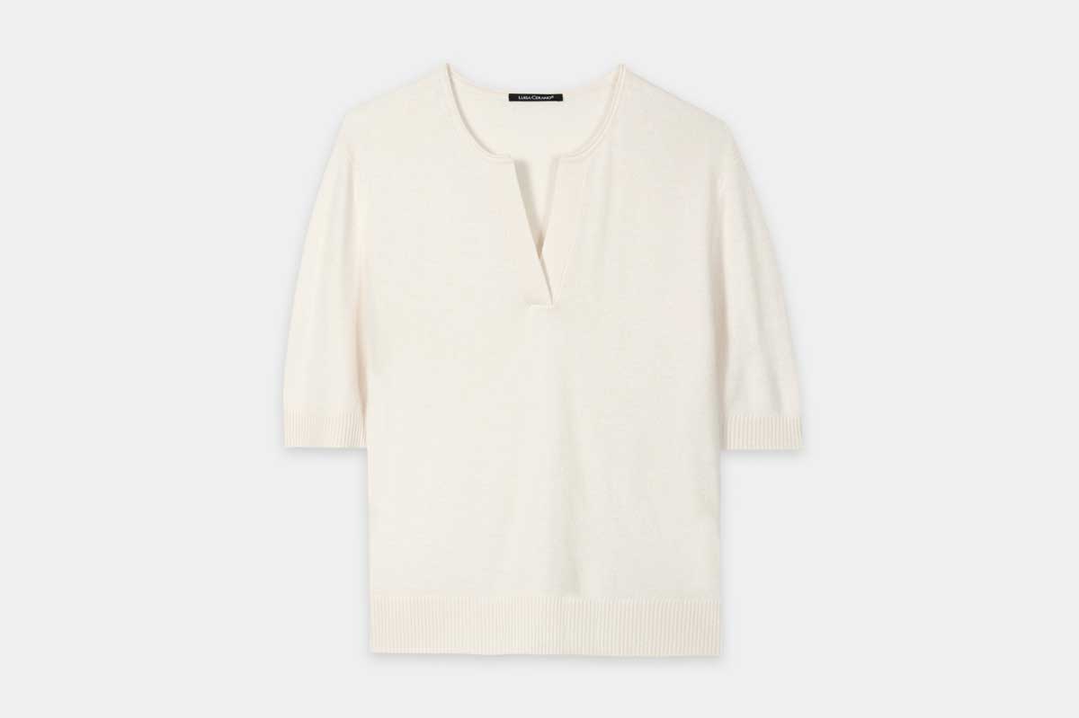 Luisa Cerano fine-knit-sweater CASHMERE-MIX – milk/ cream white