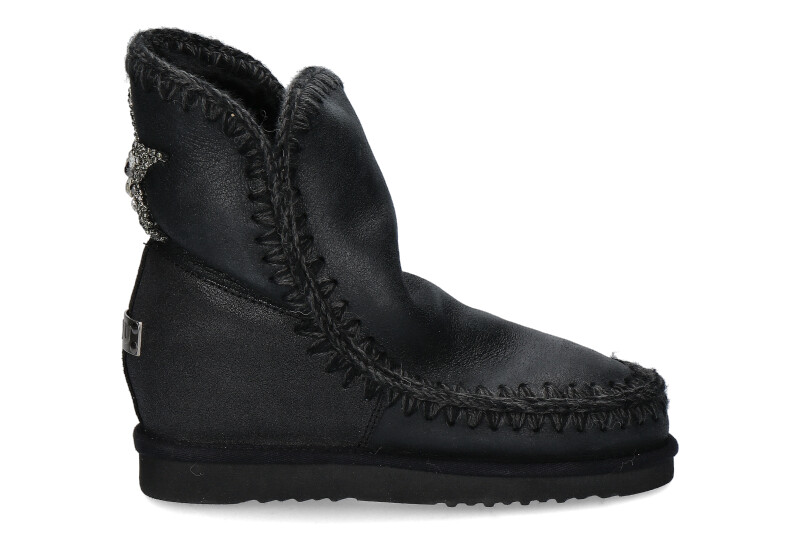 MOU boots WEDGE BACK STAR PATCH CRACKED BLACK GREY