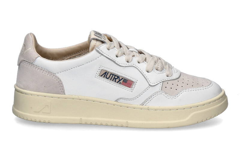 Autry Damen-Sneaker MEDALIST LOW LEATHER SUEDE SL30- white/white