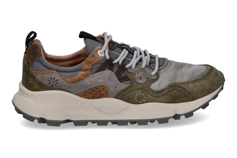 Flower Mountain men's sneaker YAMANO SUEDE NYLON- military/ grey